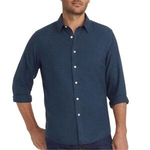 UNTICKit Men's Veneto Wrinkle Free Relaxed Fit Woven Shirt Dark Blue Size Large